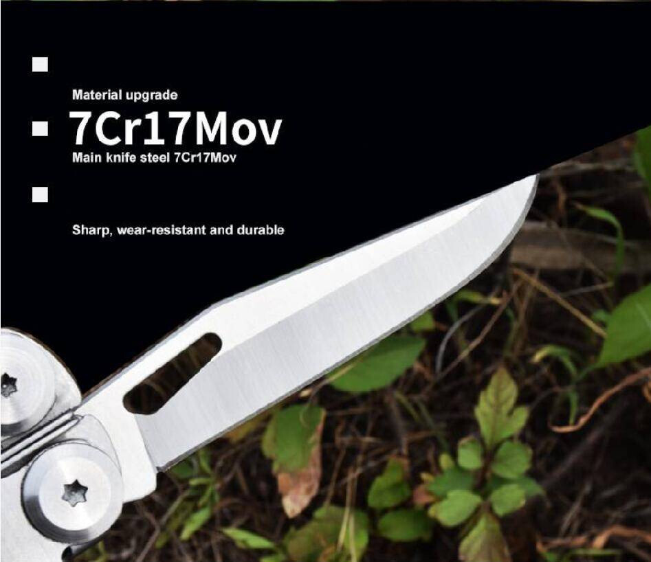 Daicamping DL12 Multi Tool Folding Pocket Knife Sheath Scissors Screw Pliers Can