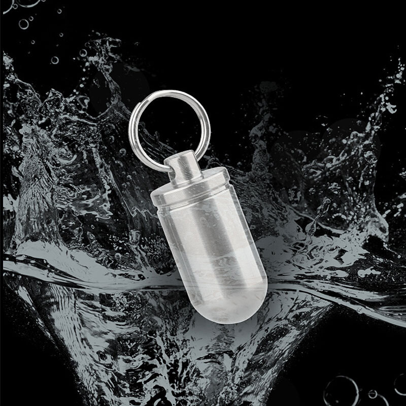 Mini Titanium Waterproof Box Sealed Storage Tank Outdoor Pill Container EDC