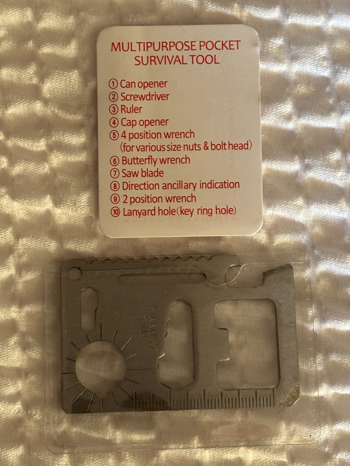 Multipurpose Pocket Survival Tool – Stainless Steel – 11 Functions – Lot of 9