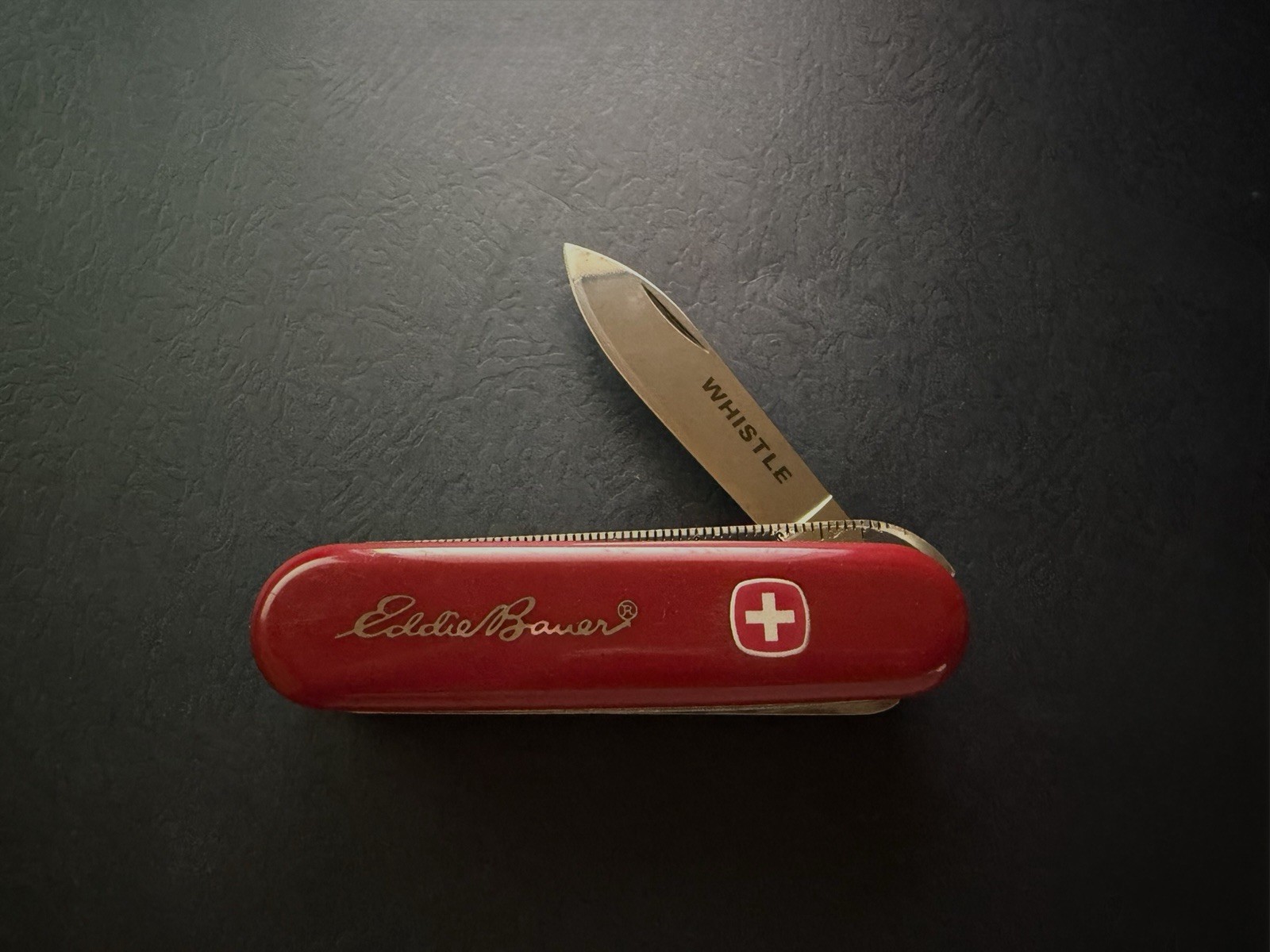 Eddie Bauer Red Multi-Tool Knife Stainless Steel Whistle Compass Ruler