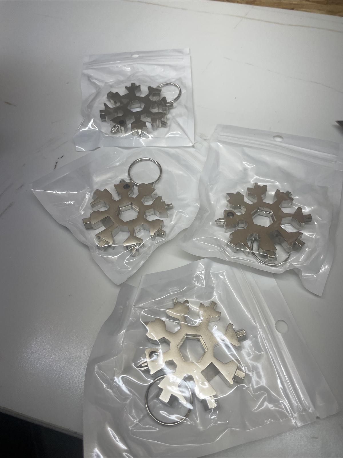 18-in-1 Snowflake Multi Tool Stainless Steel Snowflake Bottle Opener/Flat Lot 4