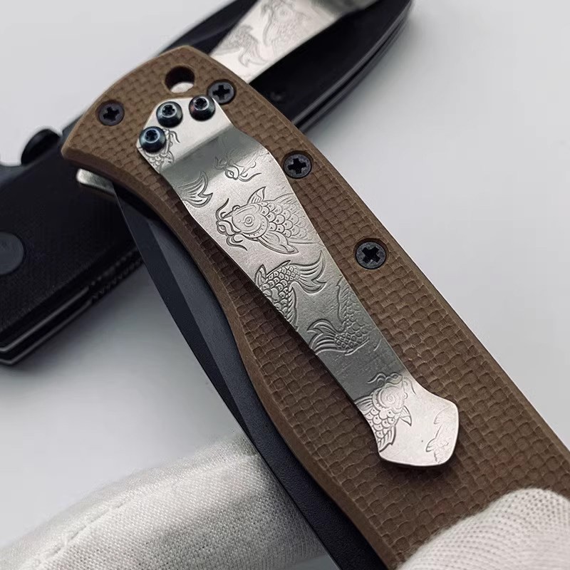 Titanium Koi CNC Pocket Clip for Emerson Benchmade ZT Knife DIY Replacement