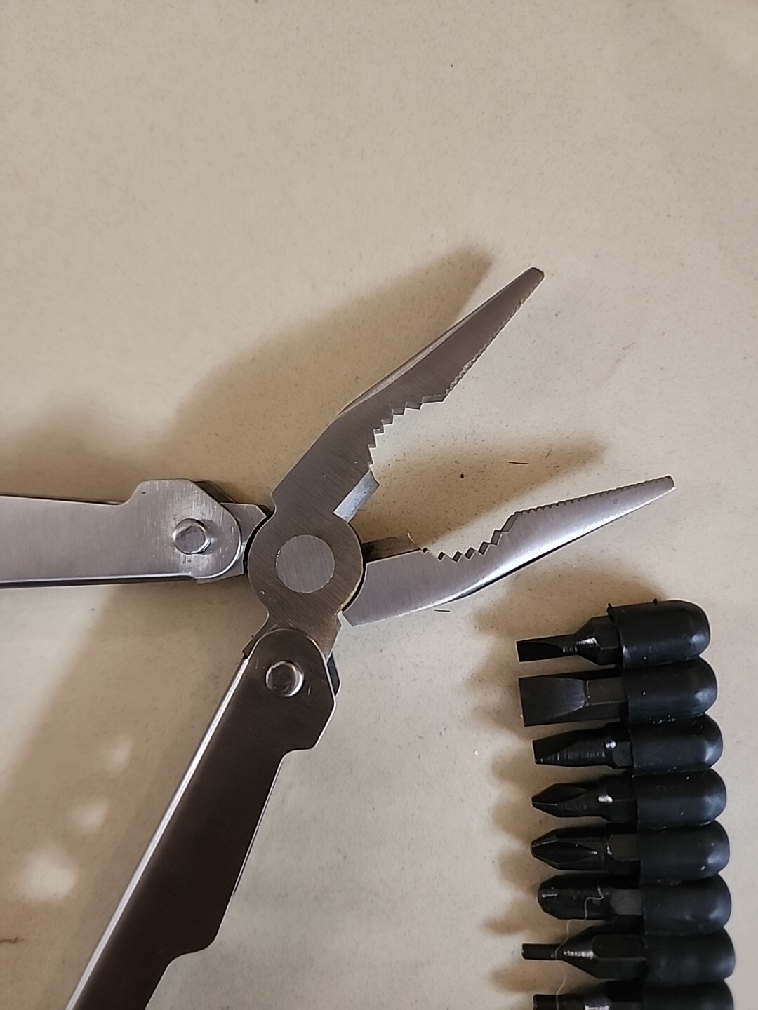 Multitool With Case And Screwdriver Bits Belt Loop Black Fabric