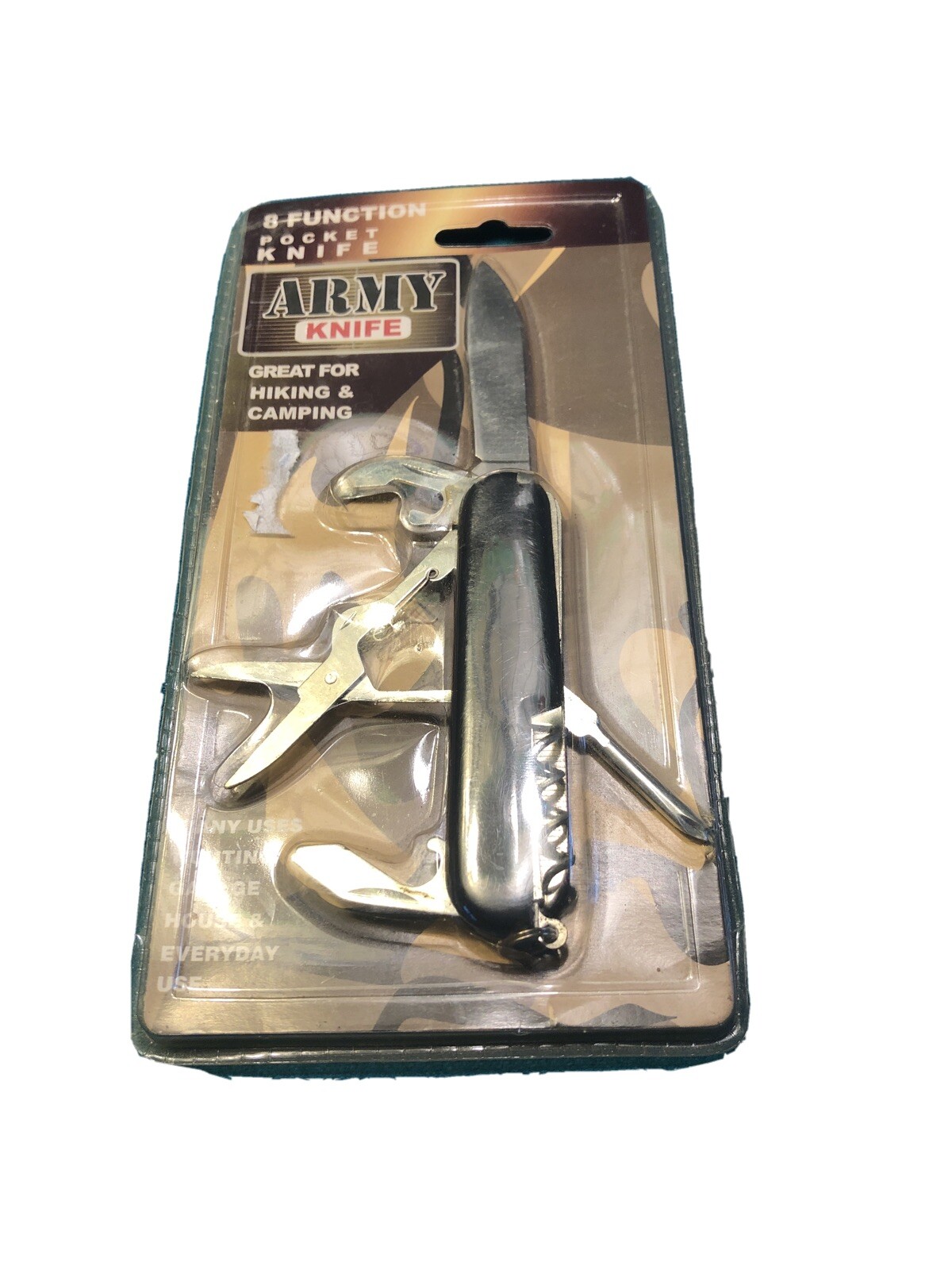 Army Knife 8 Function Pocket Knife Hiking Camping Hunting Garage House