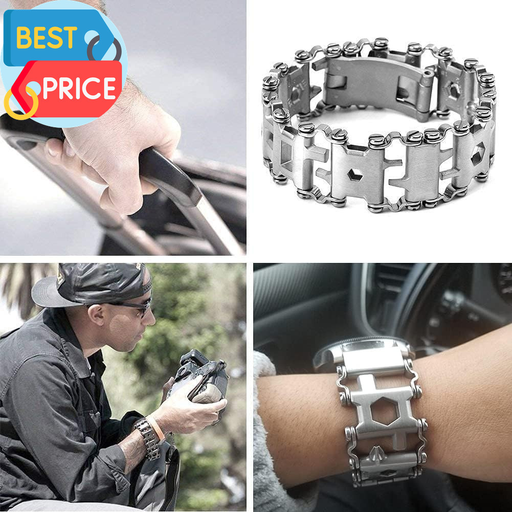 Multitool Bracelet 29 in 1, 22Cm Stainless Steel, Outdoor Travel Men Watch Strap