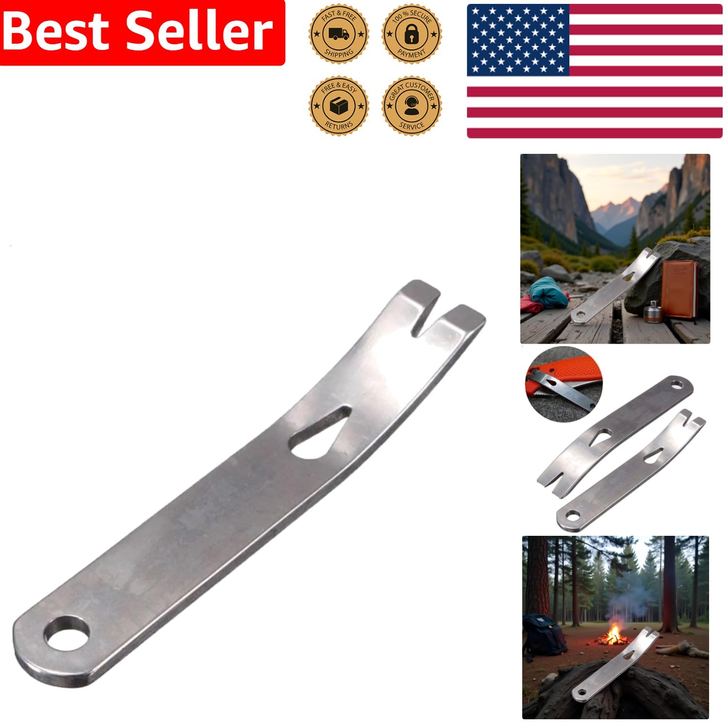 Mini Stainless Steel Pocket Pry Bar Crowbar Multifunction EDC Tool Bushcraft …