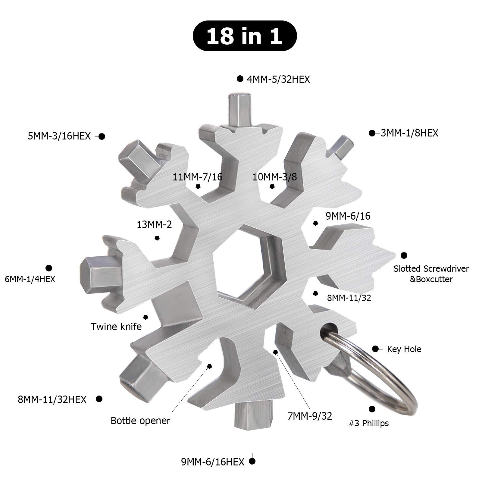 Snowflake Multitool Stainless Steel Snowflake Tool Multi Portable Snowflake Tool