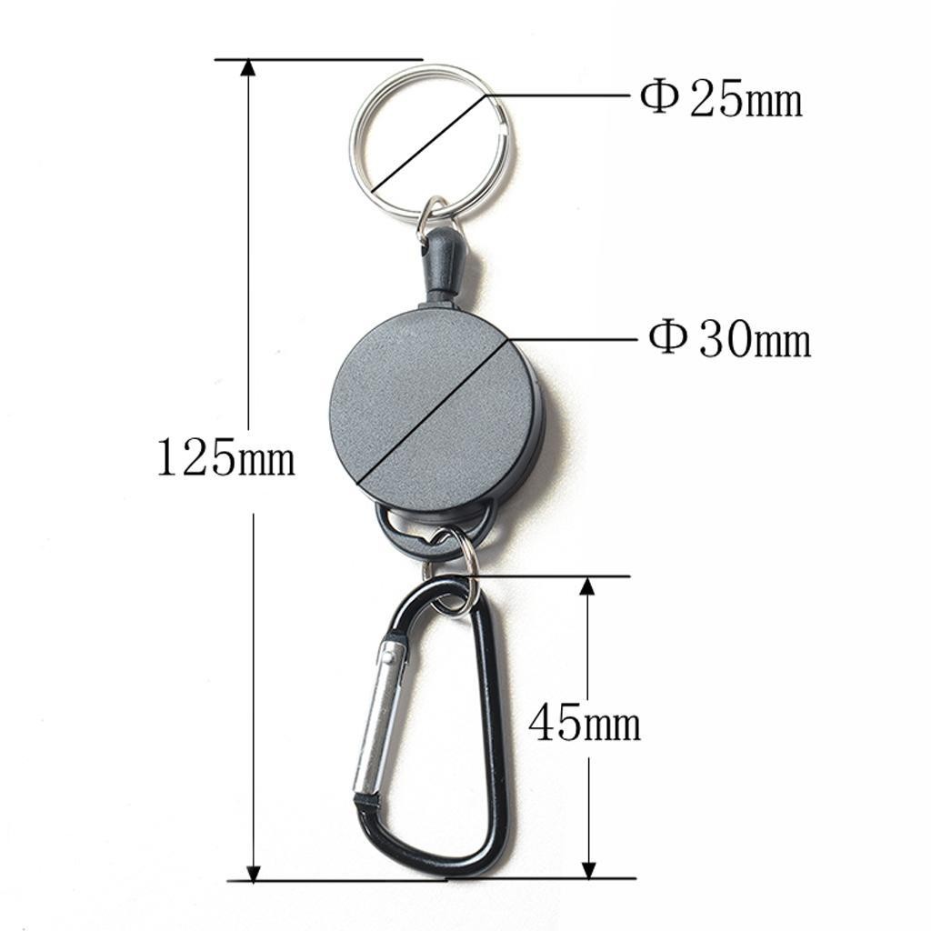 2PCS Retractable Key Chain Steel Reel Belt
