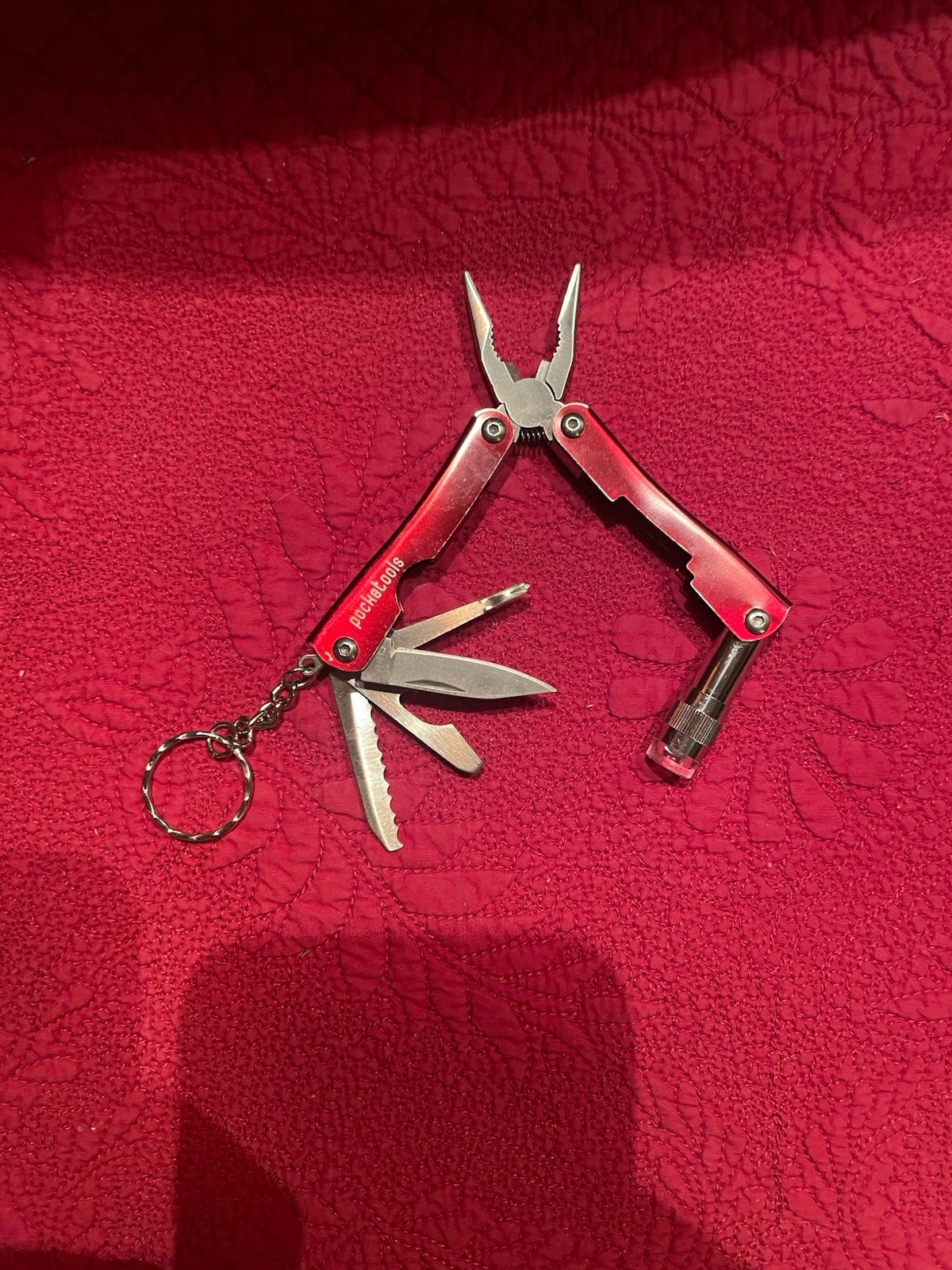 Pocket Multi Tool in Stainless Steel with Key Ring and Carrying Case, Lot of 3