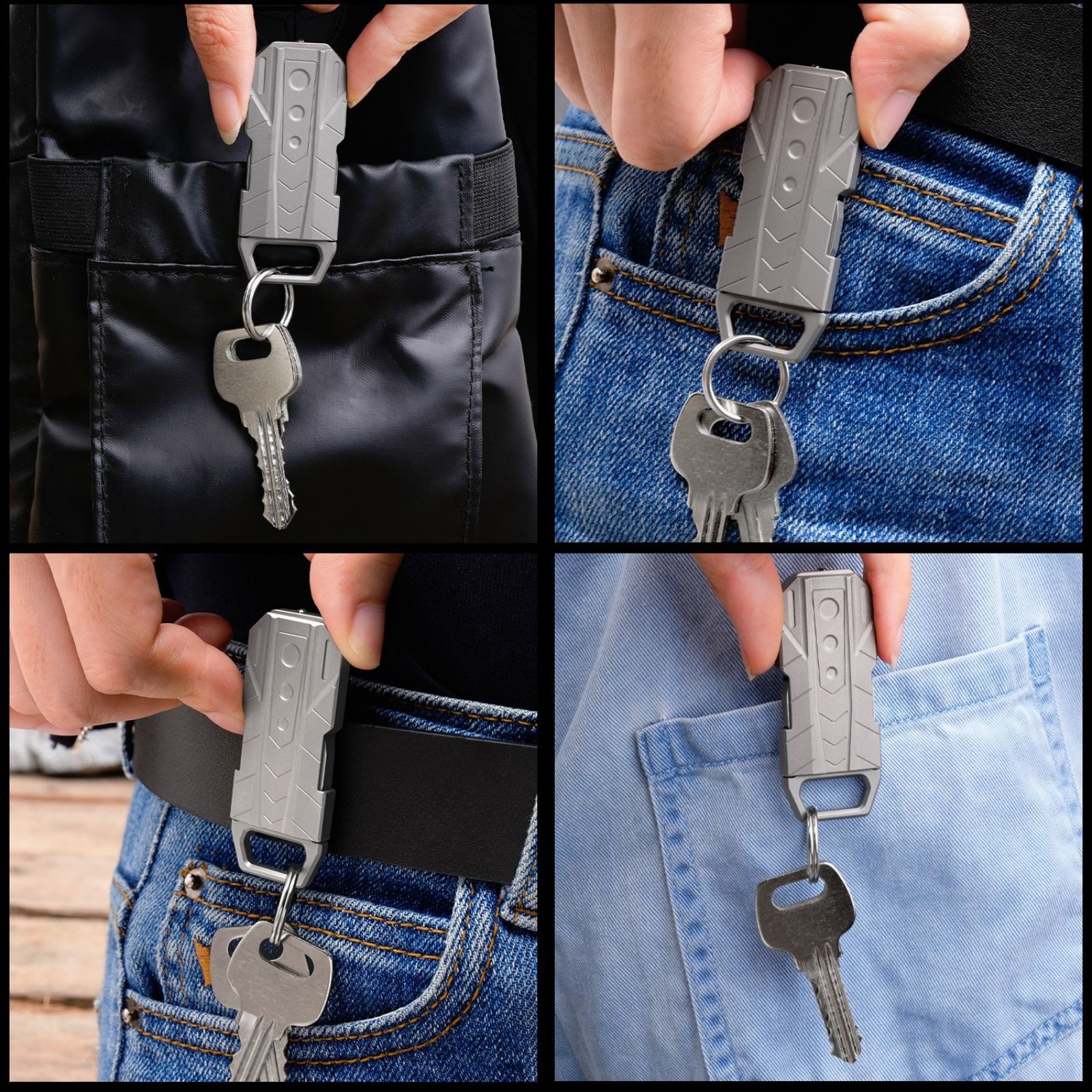 Titanium Alloy Quick Buckle Detach Belt Waist Clip Keychain Holder Hanging EDC