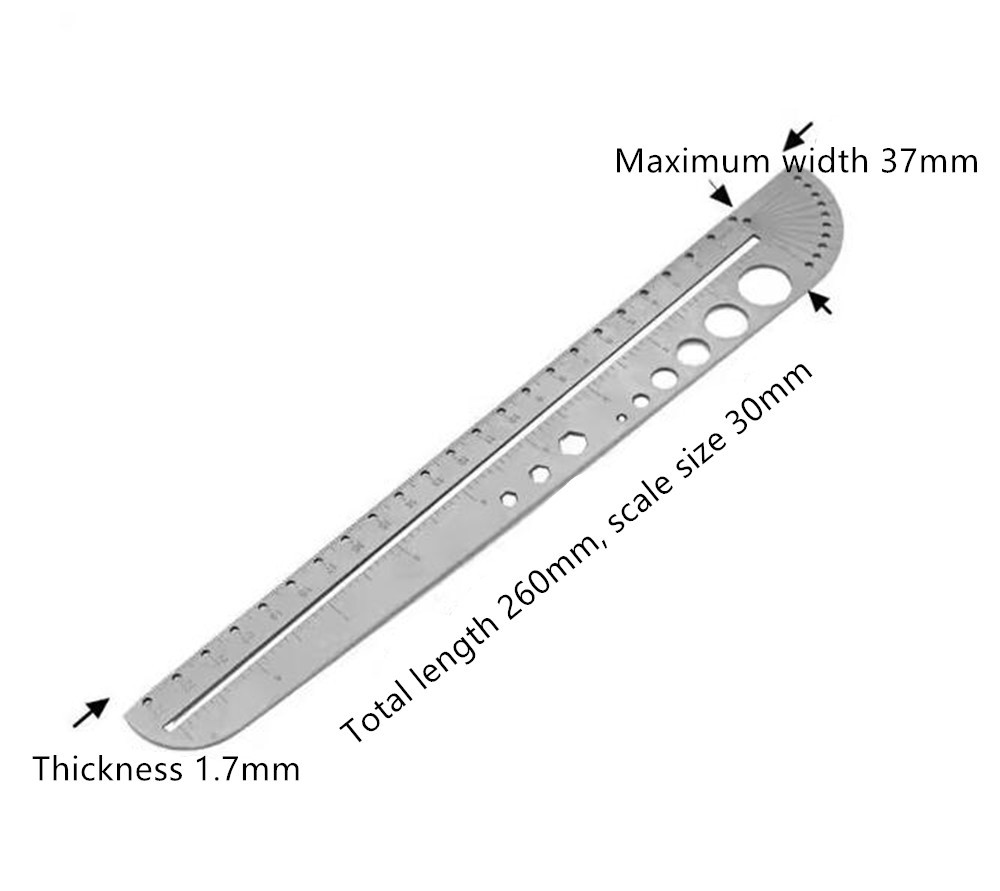 EDC Titanium Alloy Ruler Stainless Steel Portable Outdoor Compasses Tools