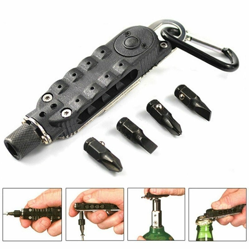 Handy Pocket Toolkit Multifunctional Screwdriver with Led Light & Bottle Opener