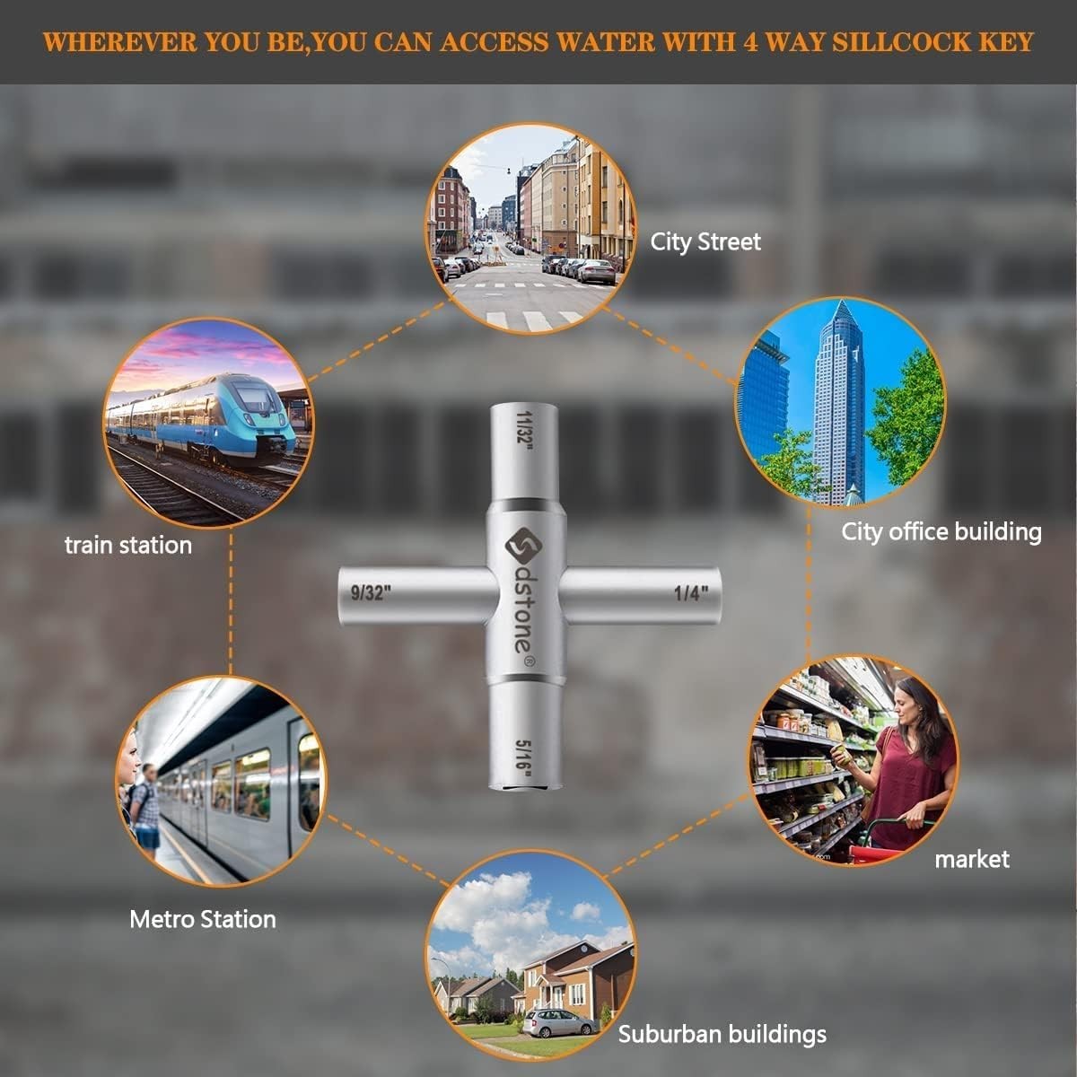 Versatile 4-Way Sillcock Key Tool – Durable 2 Pack with Multiple Wrench Sizes