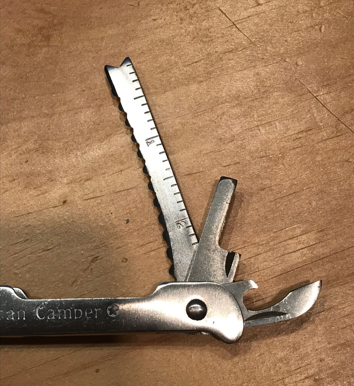 AMERICAN CAMPER BRAND STAINLESS STEEL MULTI TOOL COMBO PLIER W/ LEATHER SHEATH