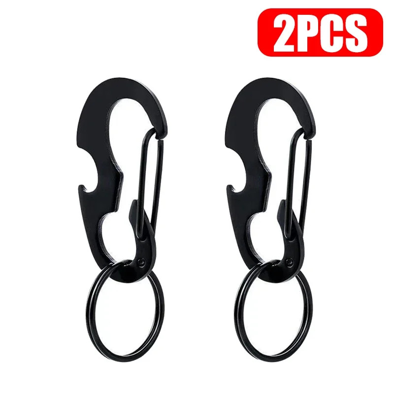 1/5PCS Multipurpose Key Ring Outdoor Camping Bottle Opener Carabiner Multi Pocke
