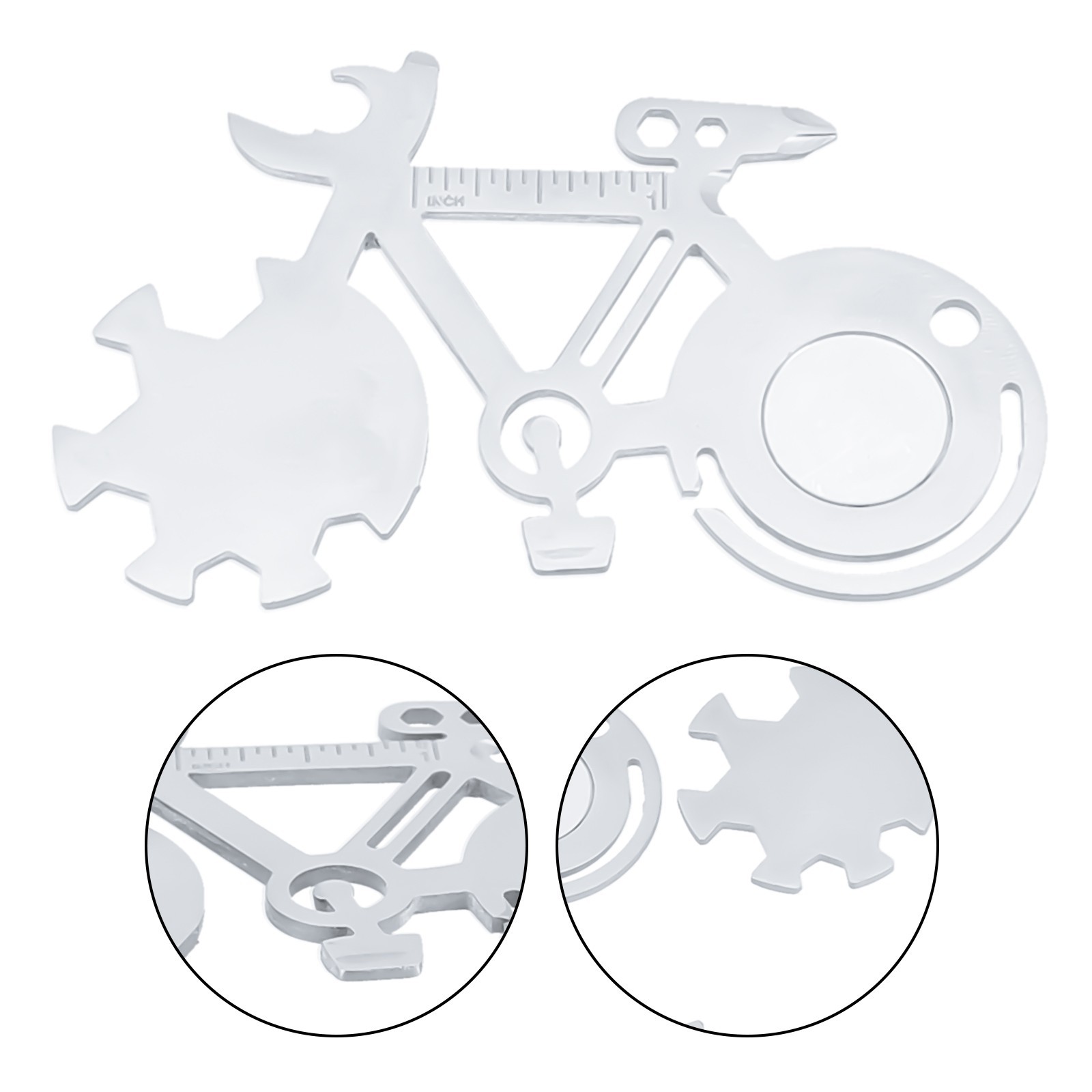 Bicycle Multitool Card Wrenches 14-In-1 Bicycle Silver Stainless Steel