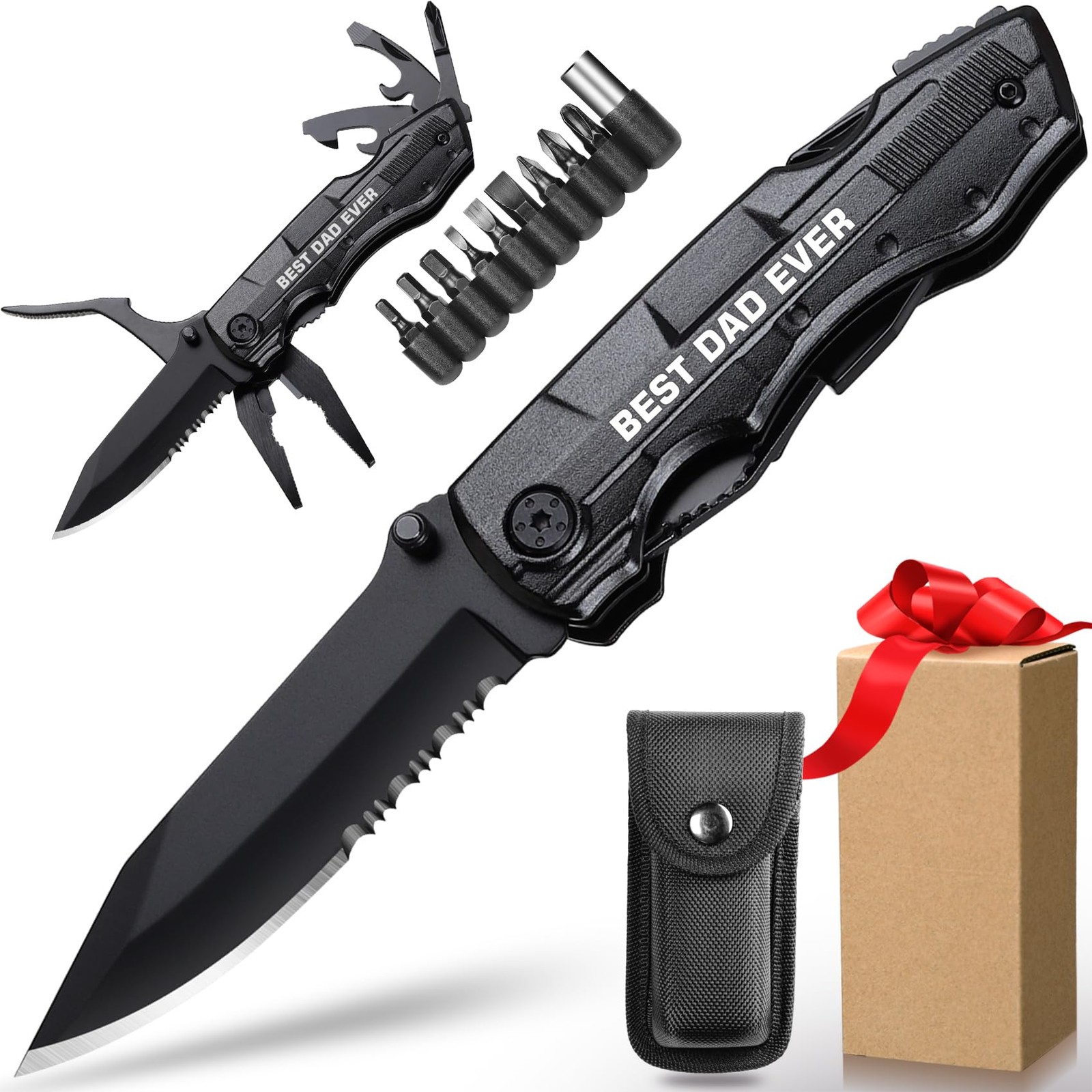 Dad Gifts from Daughter Son, BEST DAD EVER Multitool Knife, Dad Gifts for Chr…