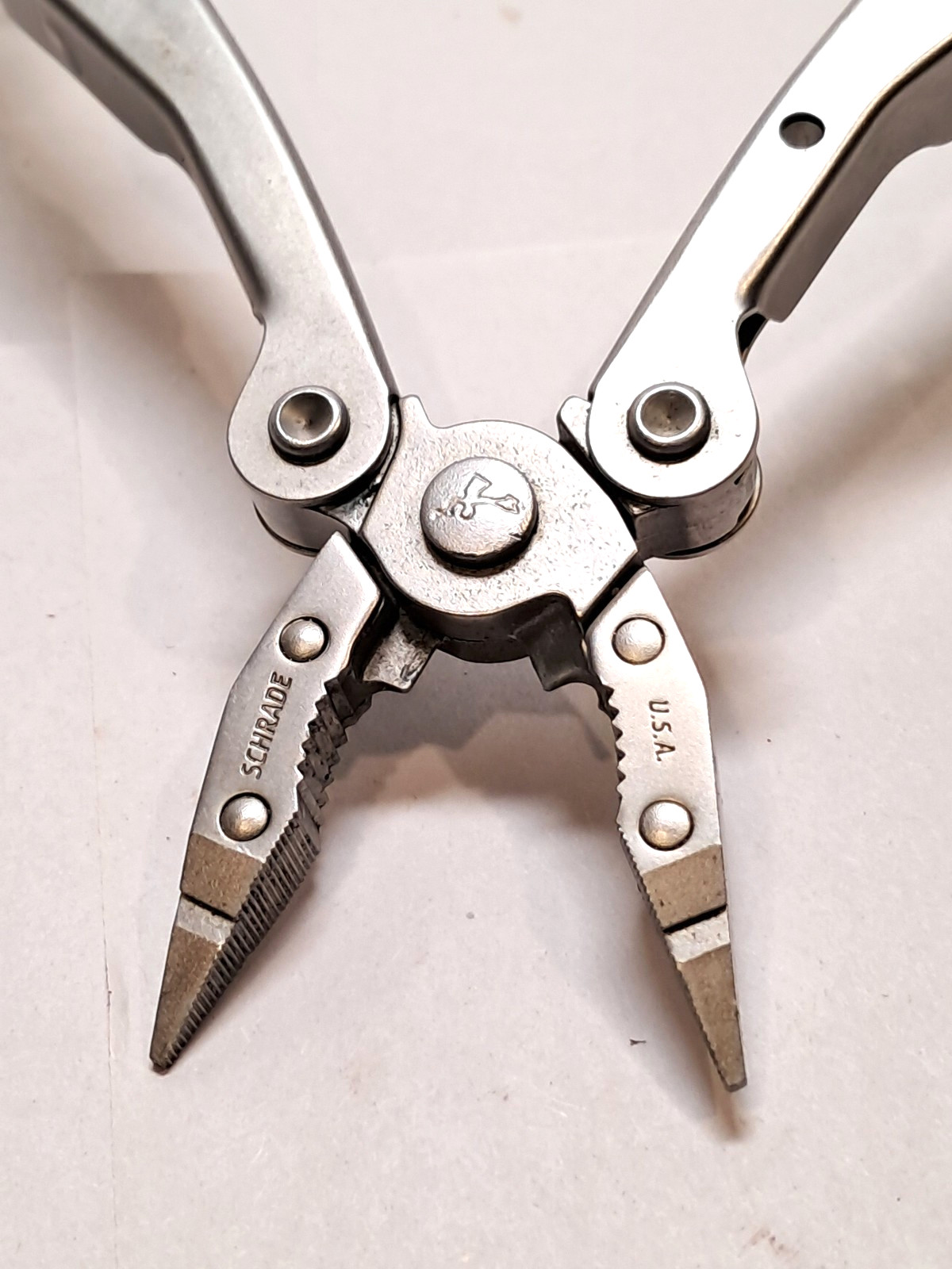Vtg Schrade Tough Tool Multitool Made In USA w/ Leather Sheath
