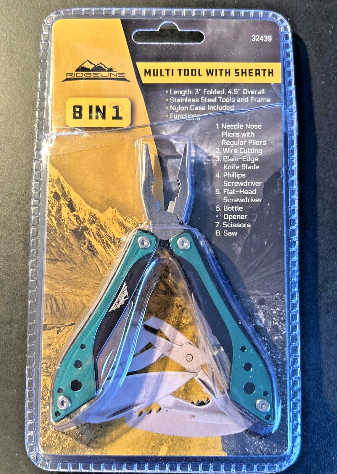 NEW! 8 in 1 Multi Tool Stainless Steel Pliers Knives Saw Screwdrivers Sheath