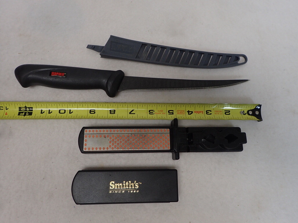 SMITH’S Diamond 3 in 1 Knife Tool Hook Sharpening System & RAPALA Fishing Knife