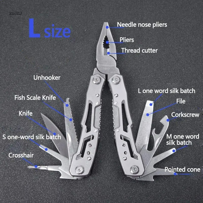 Multifunctional Folding Pliers Multi-tool Pocket Knife Outdoor Portable 14 Tools