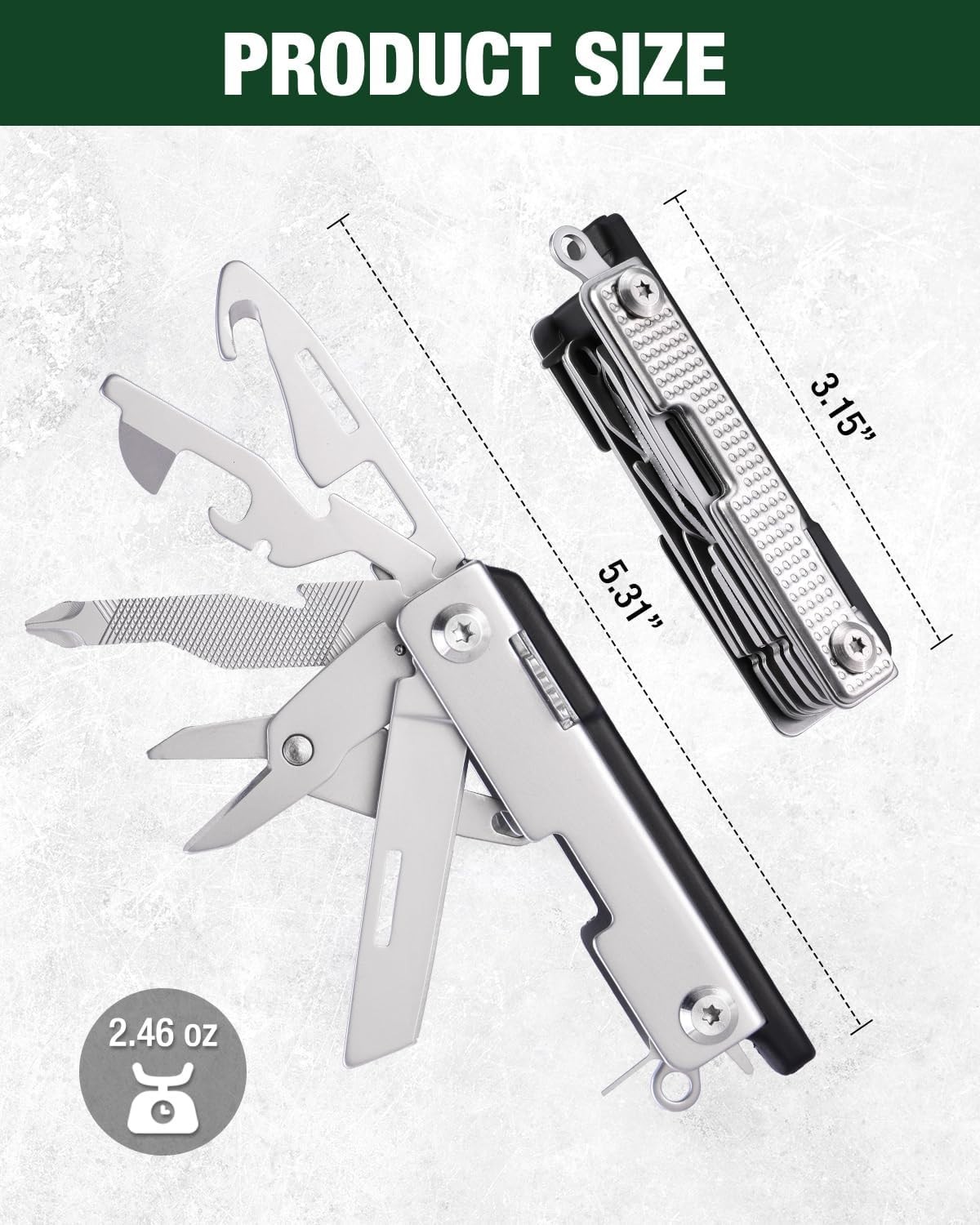Multitool,12-in-1 EDC Keychain Multitool with Pocket Knife, Scissors, Screwdr…
