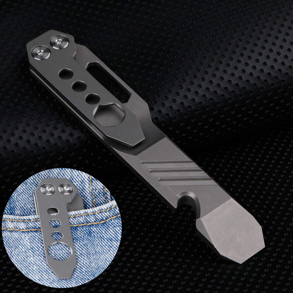 New Titanium Alloy Pocket Pry Bar Crowbar Opener Portable Outdoor EDC Multi Tool