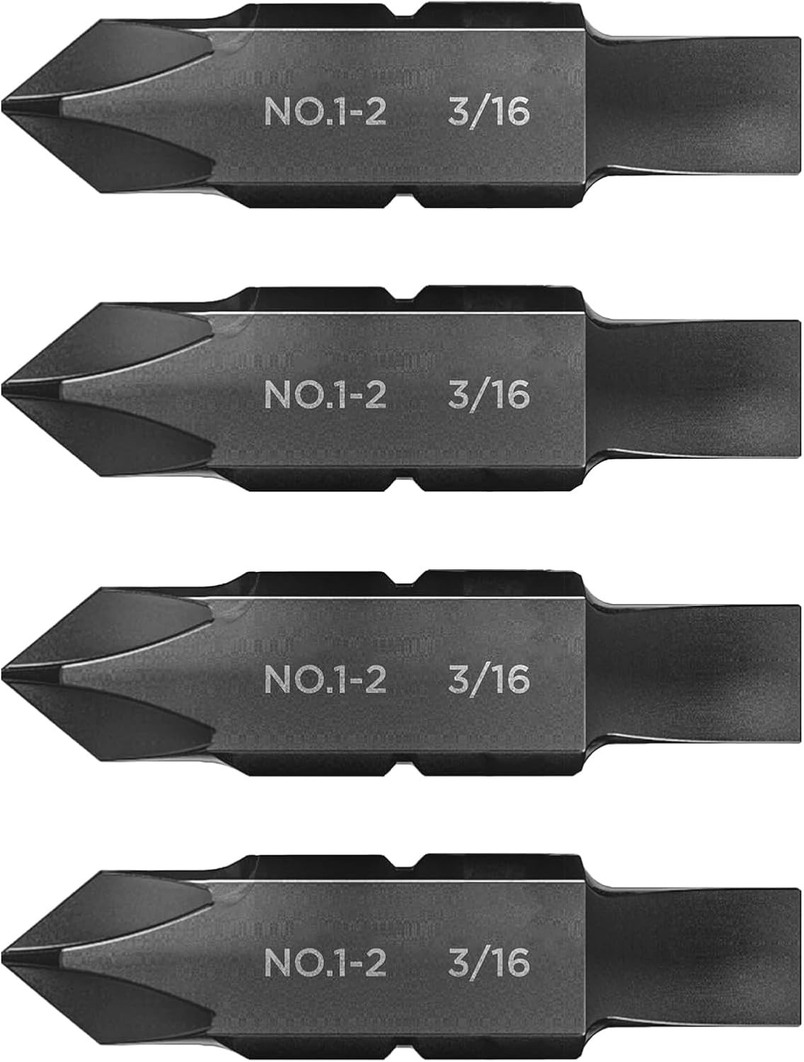 4 Pack Replacement Screwdriver Bits Double Ended Phillips Flat Head S2 Steel