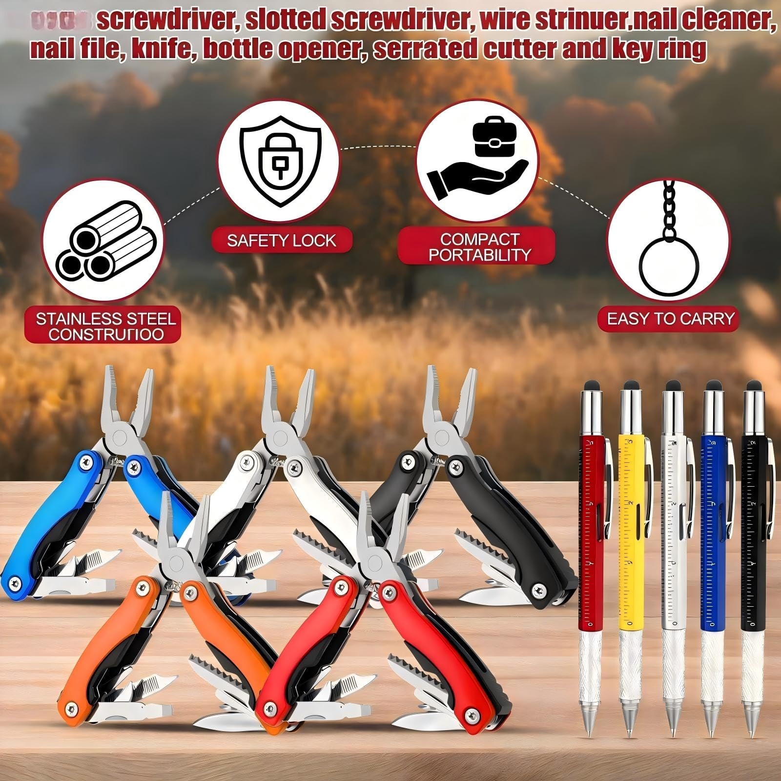 Mini Multitool Gift Stainless Steel Multitool Pliers 6 in 1 Multi Tool Pen Ch…