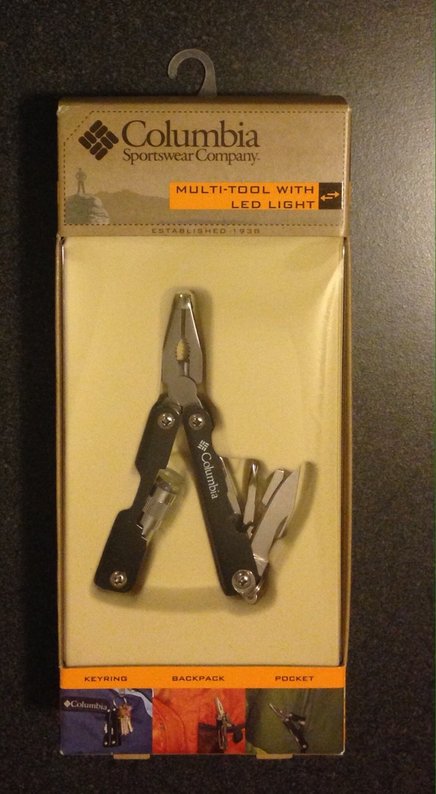 Columbia Sportswear Multi-Purpose Tool LED Stainless Steel & Black. OOP New Rare