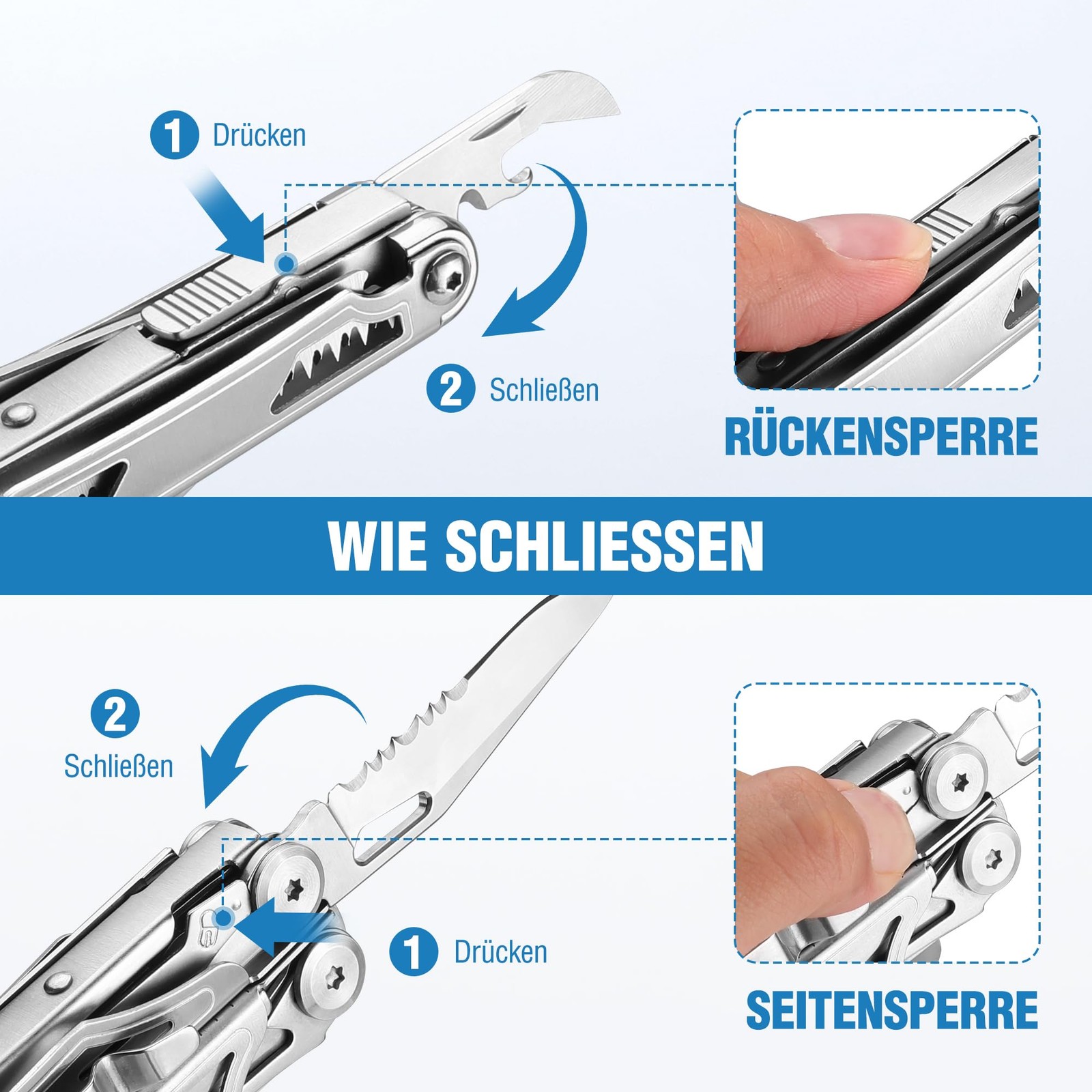 Multifunction Pliers 19in1, Multitool with Glass Breaker and Fire Starter, Foldable…