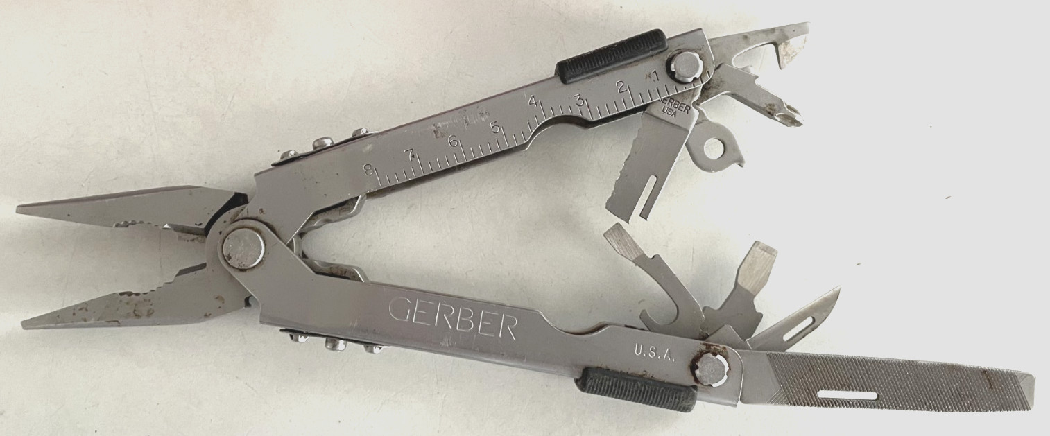 Vintage Gerber USA Multi-Tool Needle Nose File Ruler Stainless Steel- See Photos