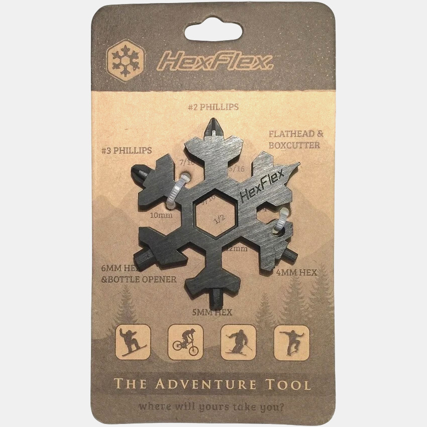 ADVENTURE MULTI-TOOL (15-in-1) HEXFLEX Standard Black “Snowflake Design”