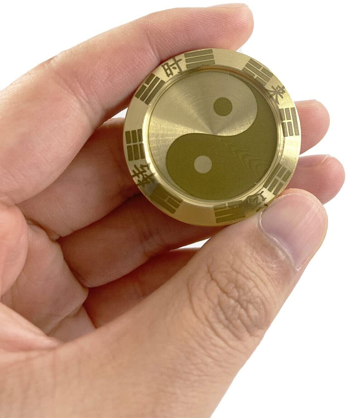 NewSolid Brass Fidget Slider Clicker luck Coin Tai Chi Haptic EDC Toy for Adult
