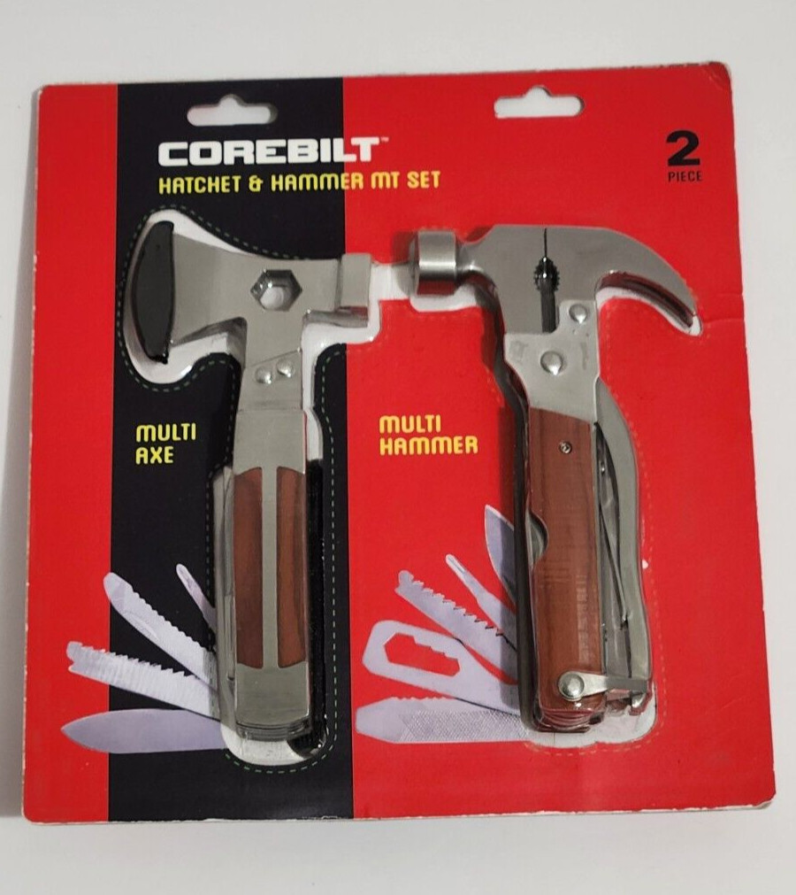 Corebilt 2-Pc Multi Tool Set Hatchet & Hammer Emergency Survival Camping Pack