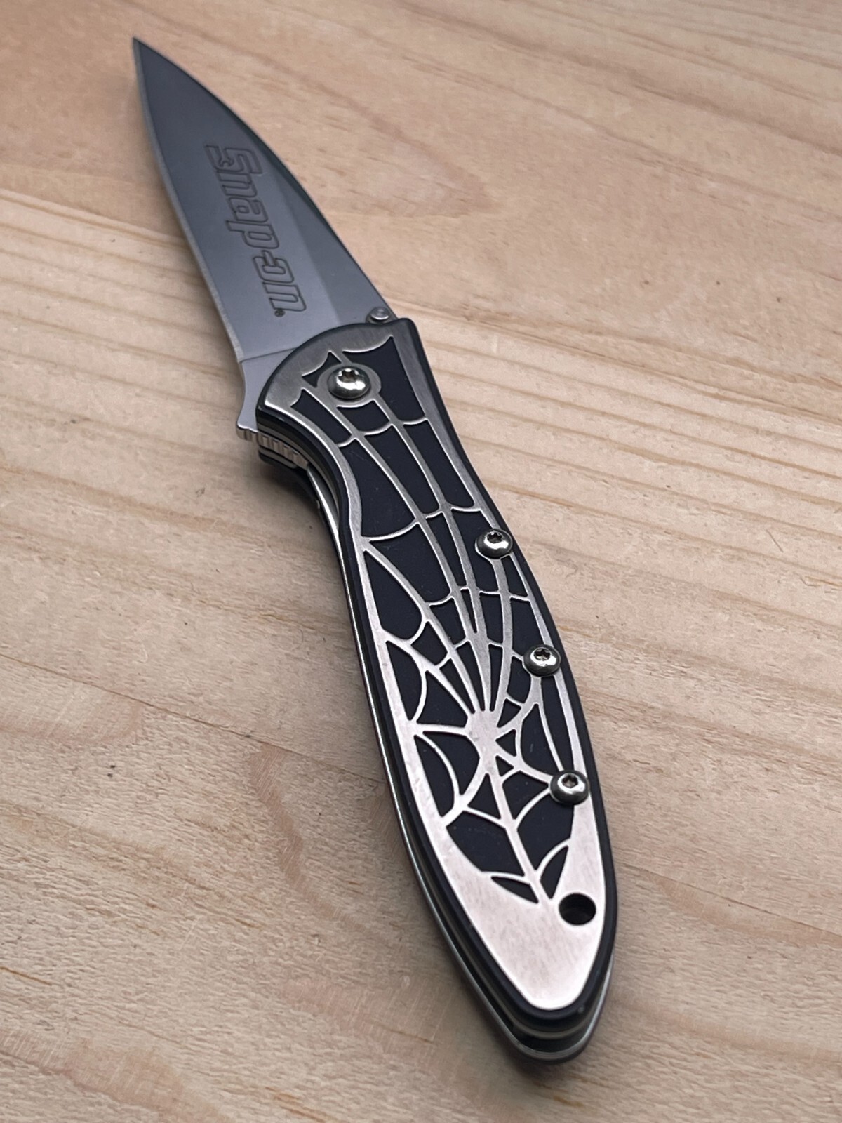 SNAP-ON Kershaw Leek 1660SBKSO – Spider Web 3D Inlay Handle Folding Pocket Knife