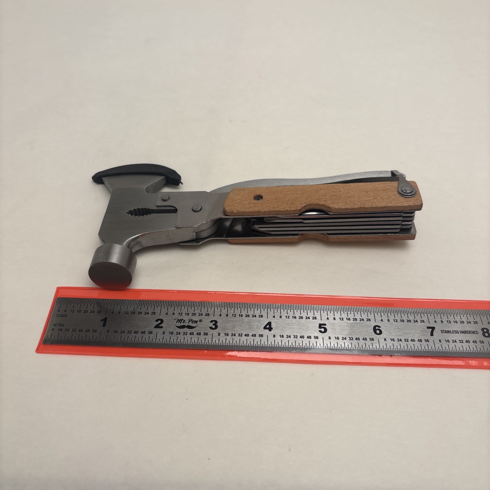 Brookstone 14-in-1 Compact Hatchet Hammer Utility Knife Multi-tool Hiking Wood