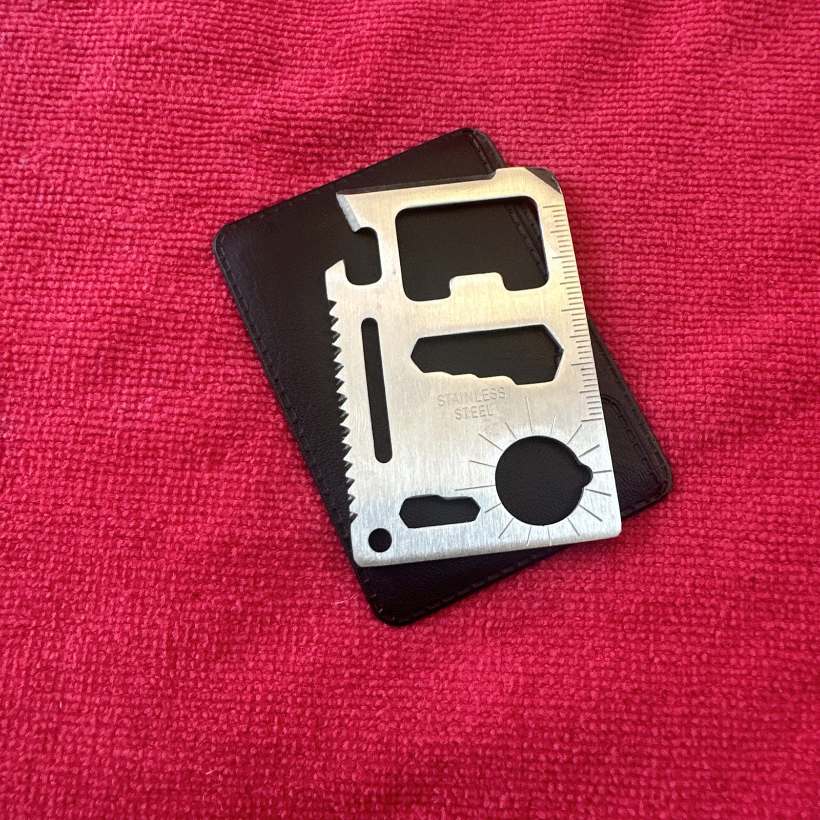 Survival Tool 11 in 1 Thin Credit Card Multi Pocket Tool Stainless Steel Unused