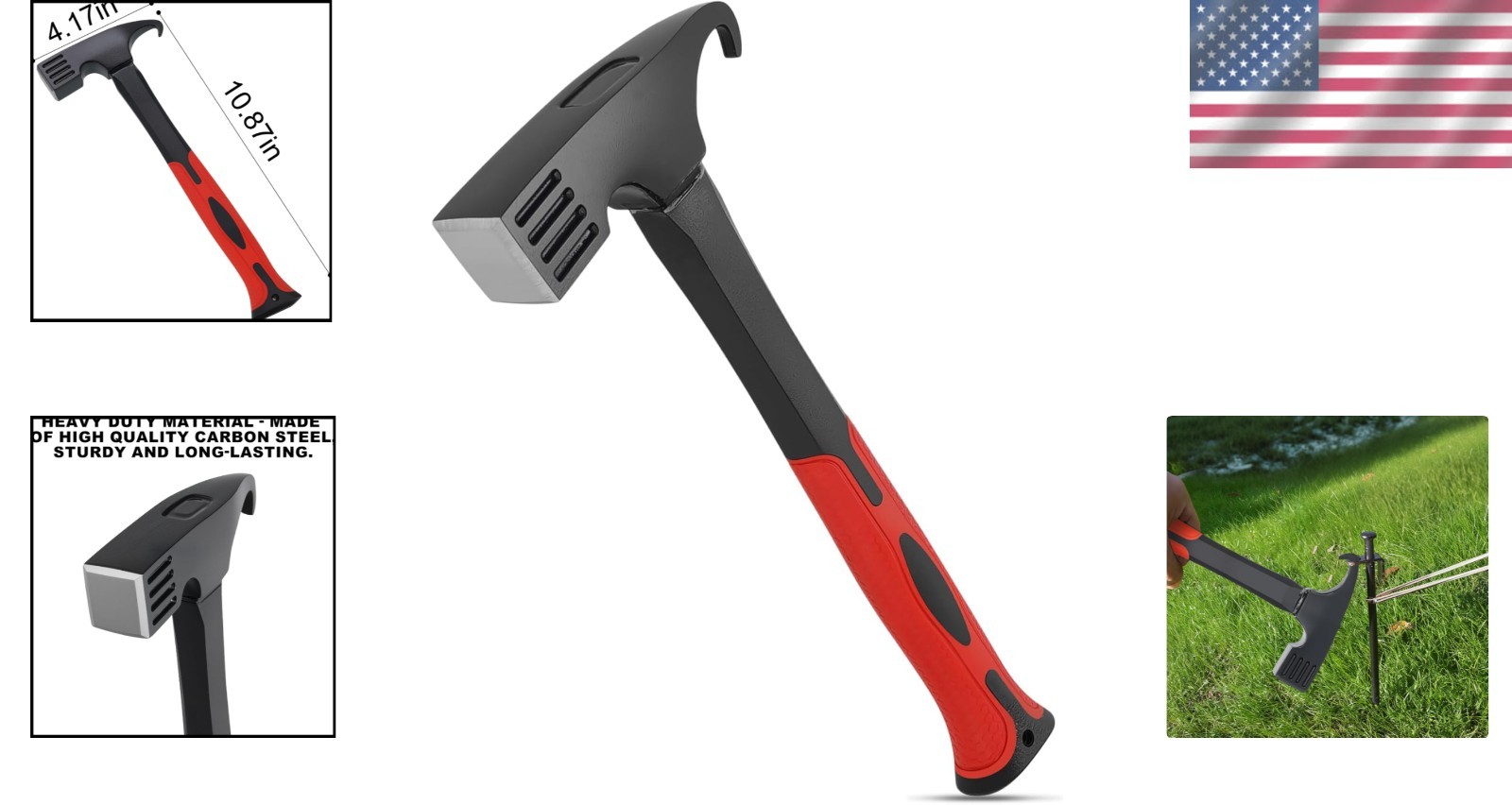 Durable Camping Hammer & Stake Remover with Ergonomic Grip – Essential Gear
