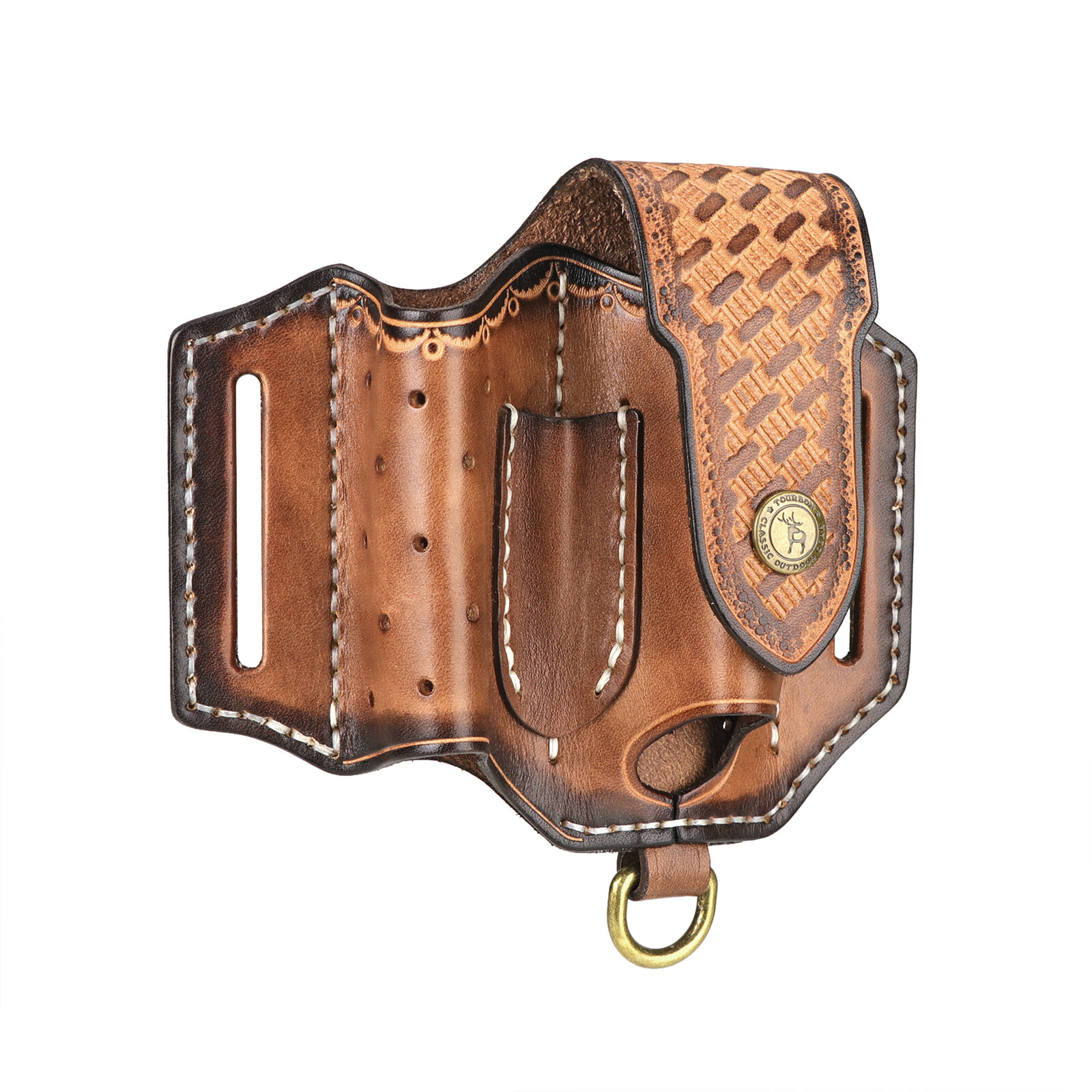 Tourbon Leather 4 in 1 Knife Sheath EDC Pliers Belt Holder Pouch Tools Holster