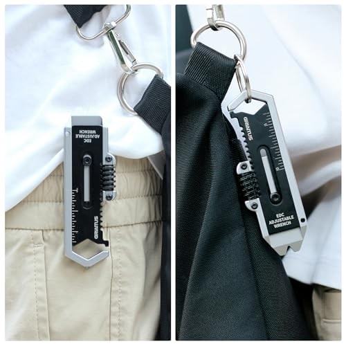 Small Multitool Wrench 9 in 1 Pocket Adjustable Wrench for Screw with Mini Pry