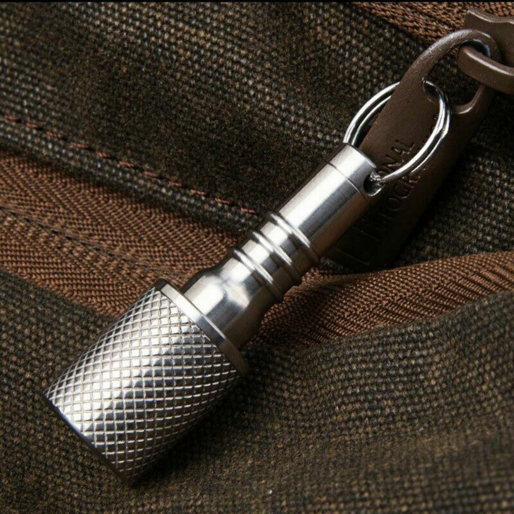Titanium Alloy Waterproof Container Pill Box Travel Survival EDC Tool Keychain