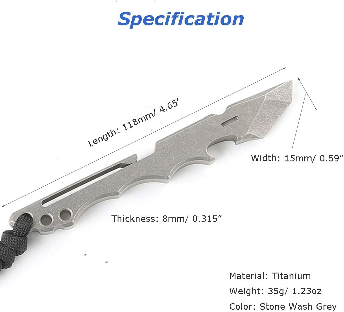 Titanium Pry Bar Multi Tool 4.65″ with Bottle Opener Box Opener Pocket Clip Func