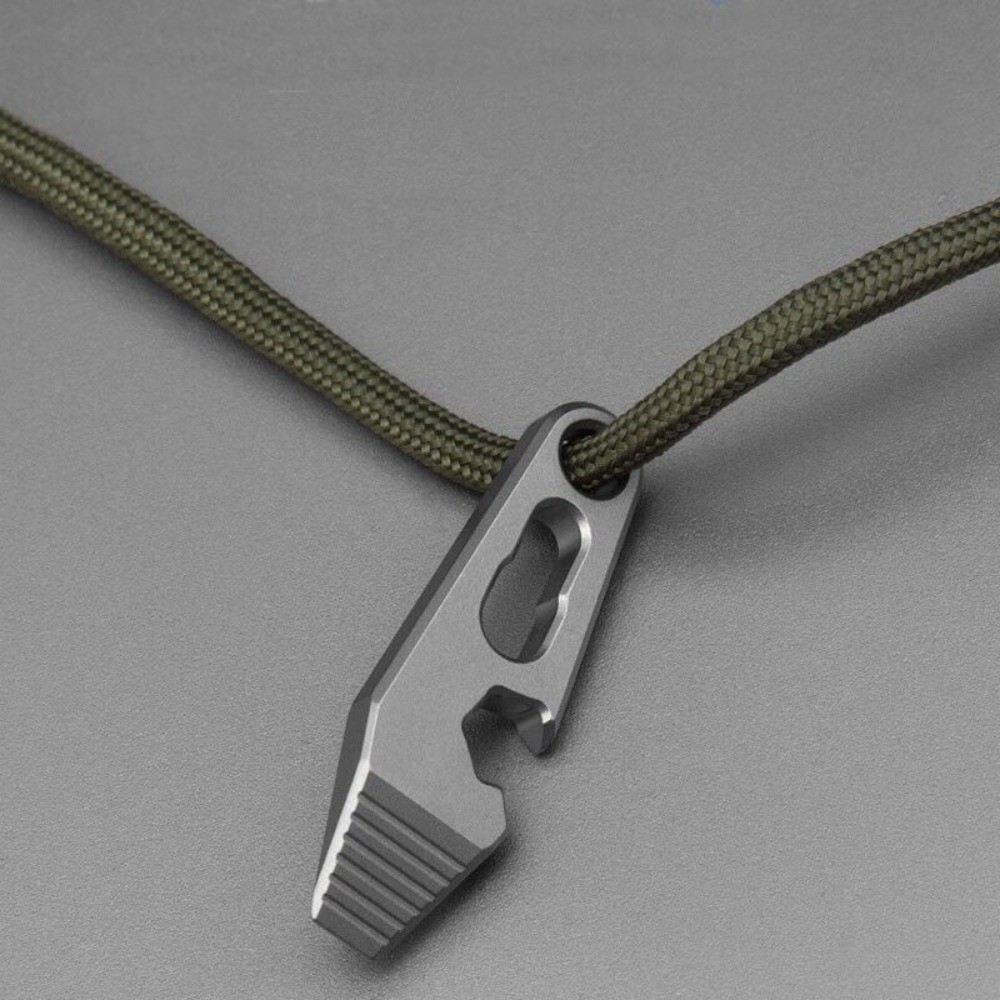 EDC Mini Titanium Alloy Keychain Multi Tool Pocket Pry Bar Crowbar Opener Cutter