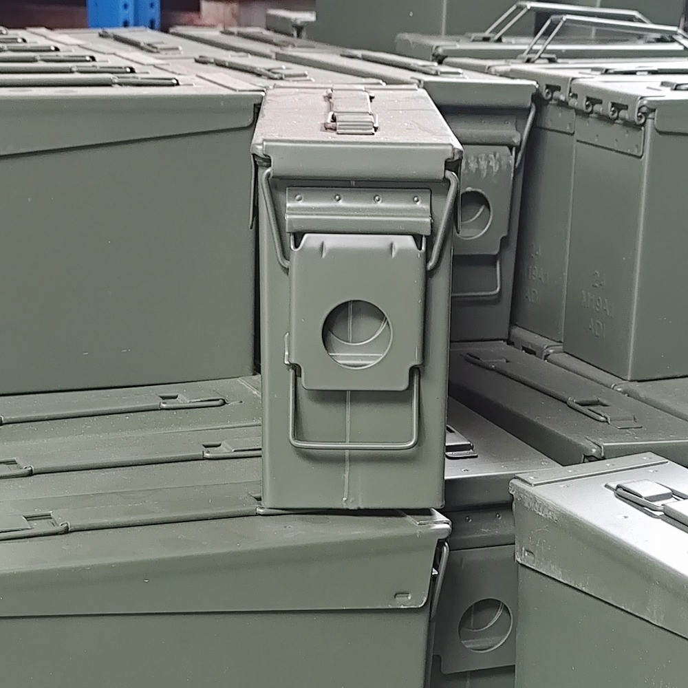 US Ammo Box, Cal. 30mm US AMMO BOX STEEL Metal Crate Metal Box Metal