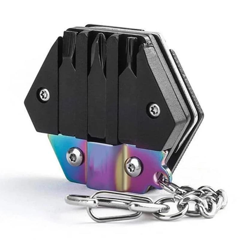 Navaja hexagonal plegable de bolsillo de acero inoxidable multifuncional