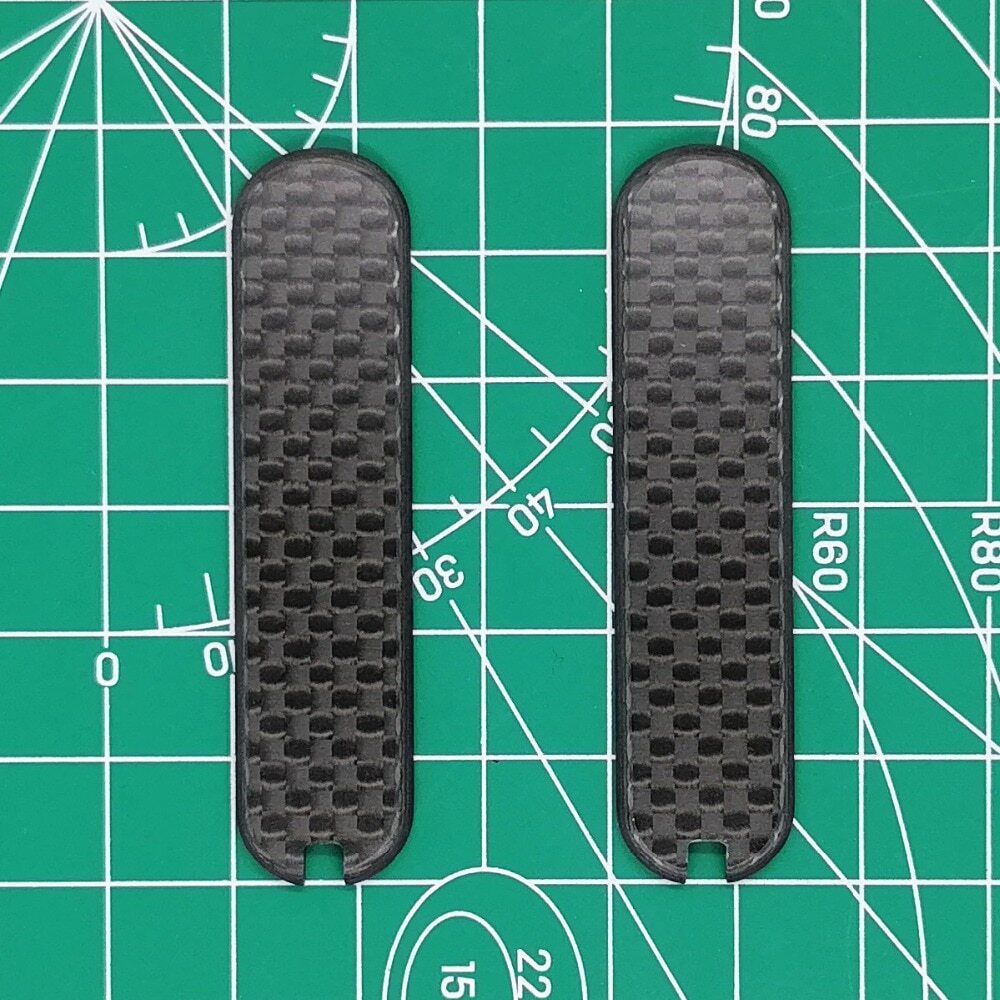 2PCS Carbon Fiber With Cut-Out Handle Scales for 58 mm Victorinox Swiss Army New