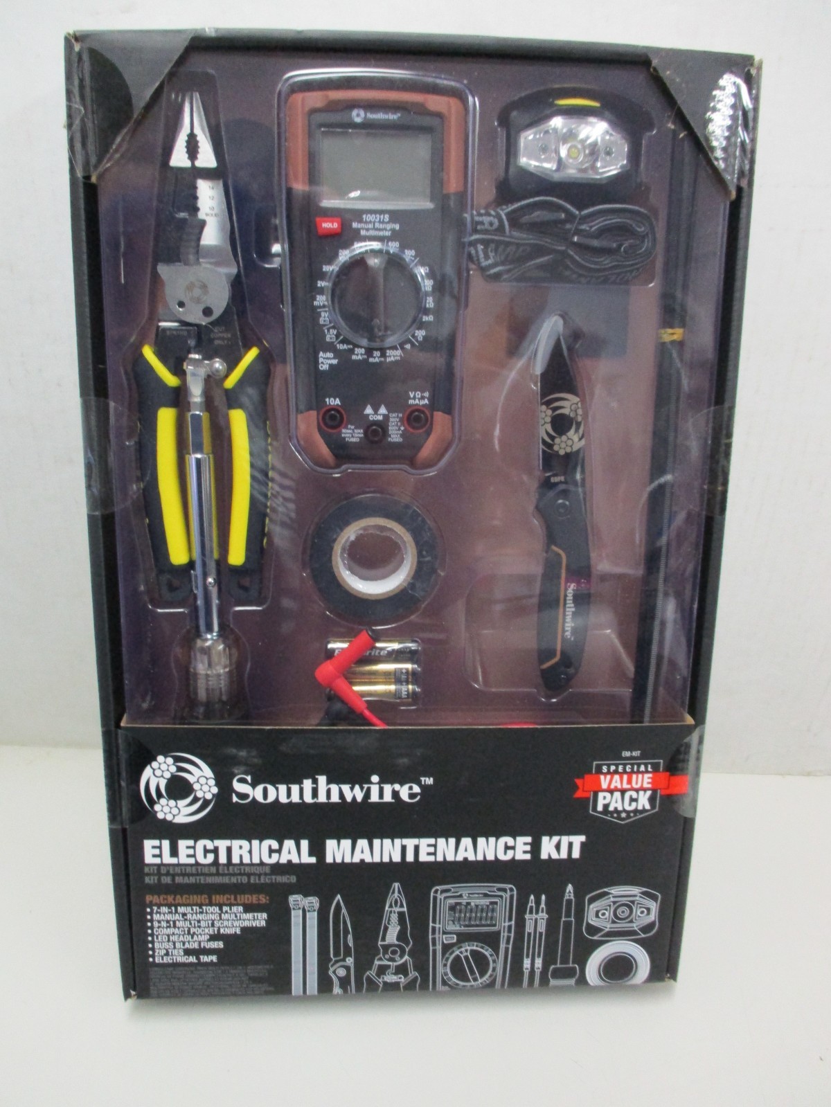 Electrical Maintenance Tool Kit including Multi-Tool Pliers, Multimeter & more!