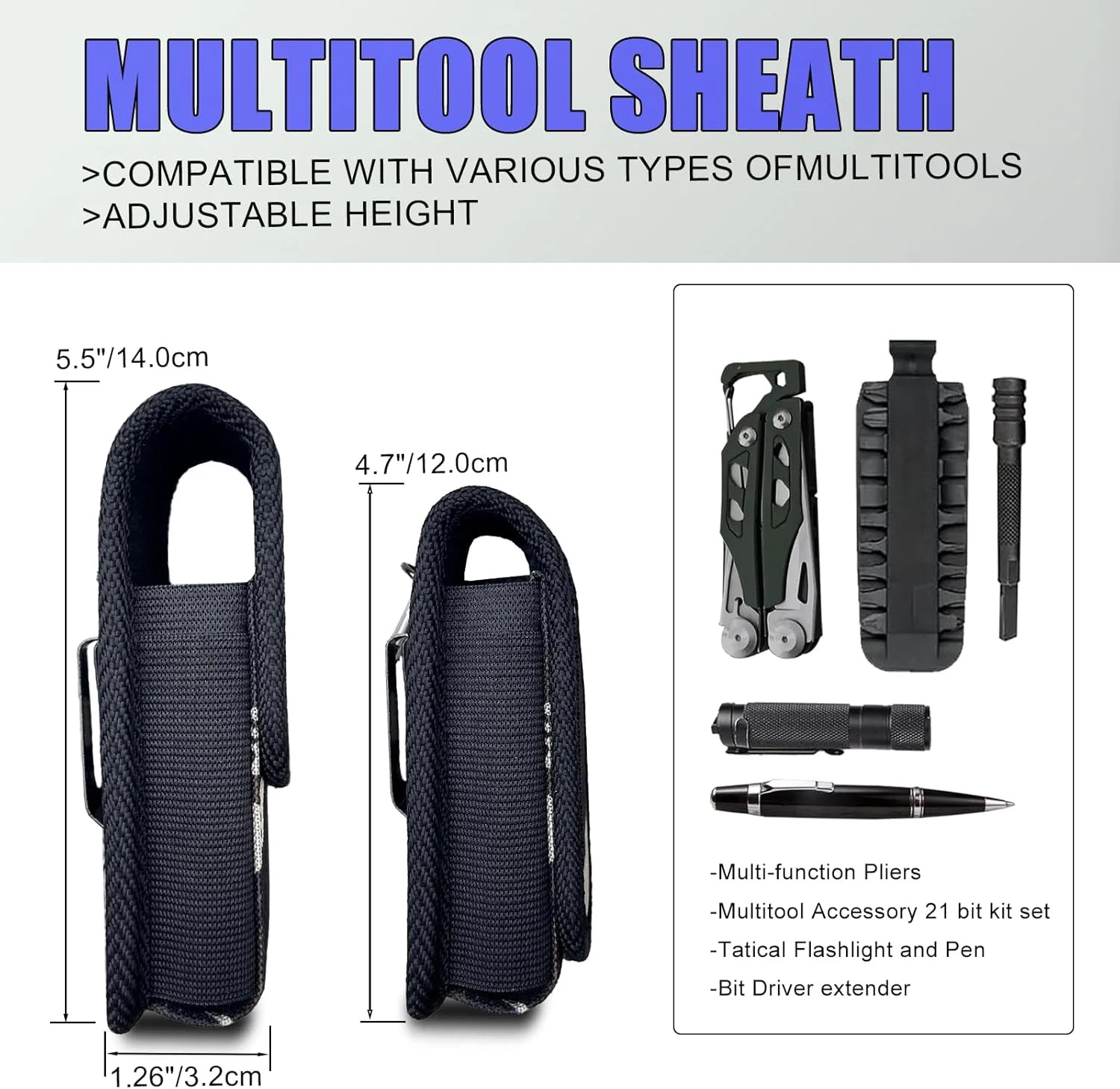 Multitool Sheath, EDC Belt Pouch Organizer for Men,Tool Sheath Compatible with L