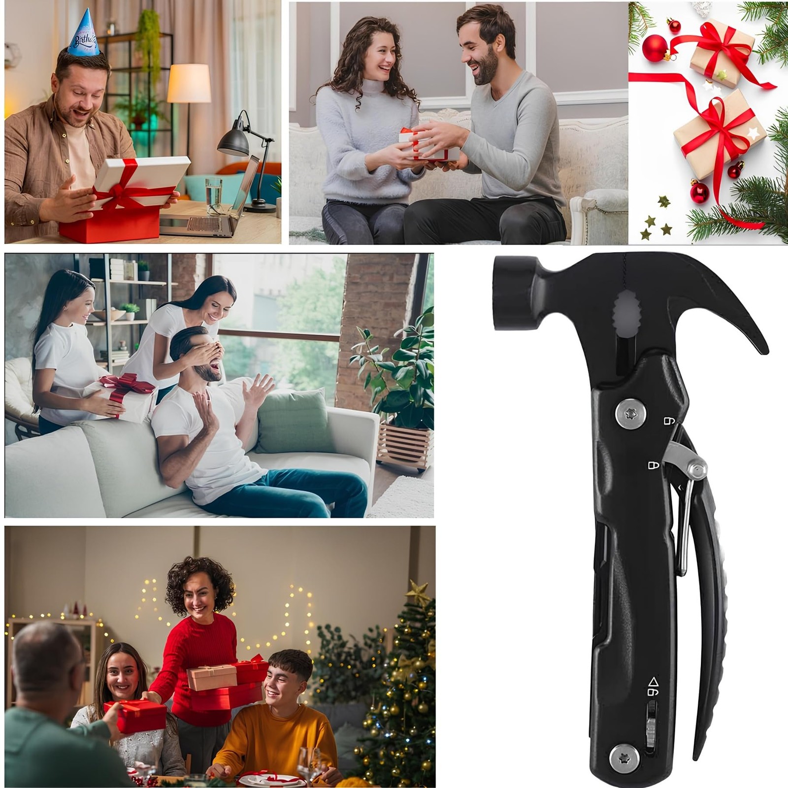 13-in-1 Mutitool, Stainless Steel Multi-functional Hammers with Hammer Saw Sc…